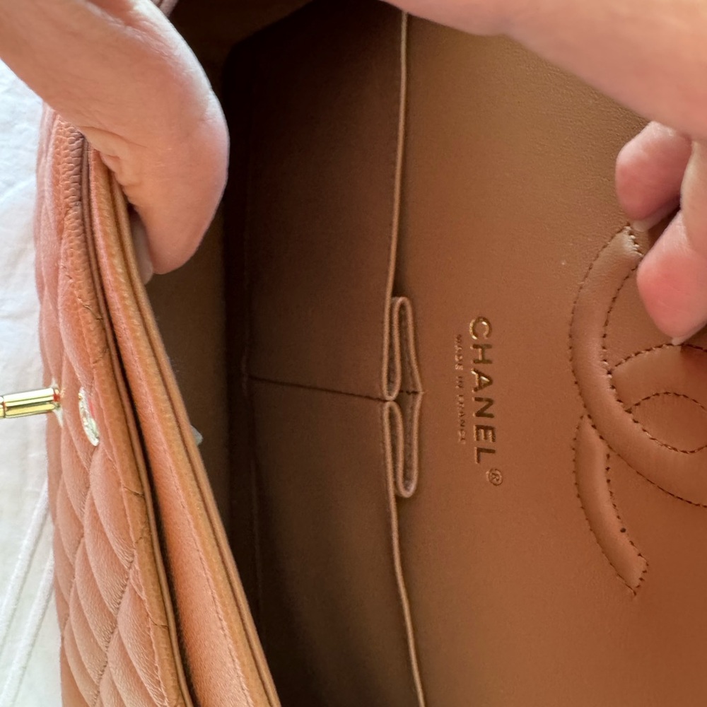 CHANEL Classic 11.12 Medium Double Flap in Camel Caviar Leather Gold Hardware - Picture 11 of 12